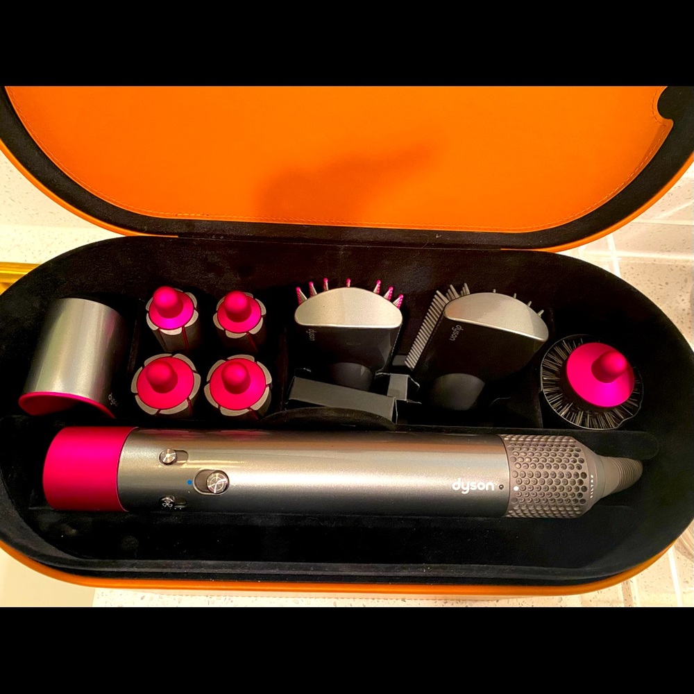 Authentic pink Dyson AirWrap Complete with cognac case